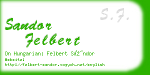 sandor felbert business card